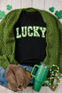 Black Clover LUCKY Letter Graphic St Patricks Day T Shirt